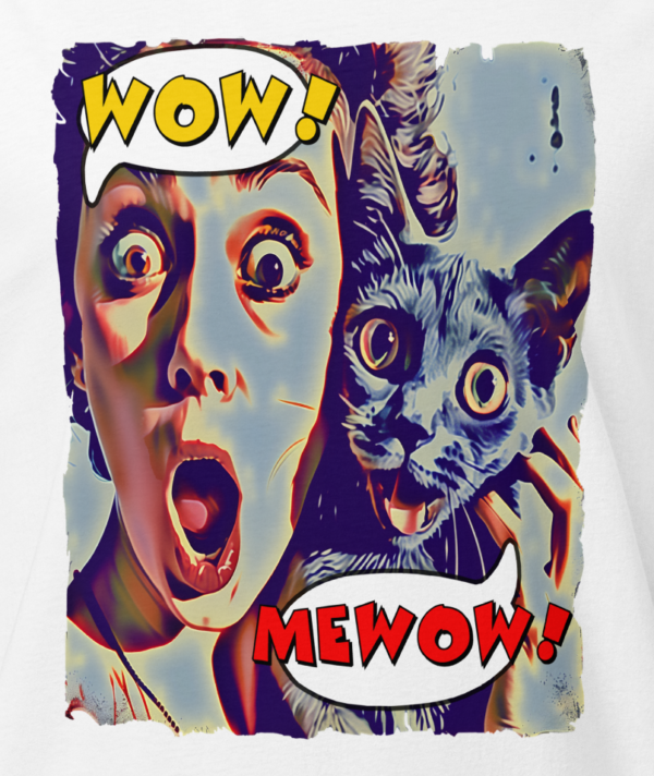 White wow mewow t-shirt design