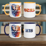 His & Hers Colorful Cute Lots Of Love Lamb Mug Kitchen mock up